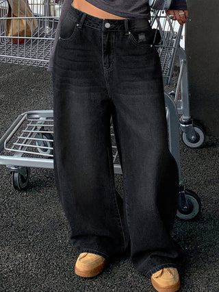 Damen Baggy-Jeans Mit Hohem Bund Und Weitem Bein | Weit