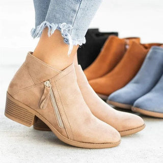 Damen Bequeme Stiefeletten Mit Reißverschluss | Alltag