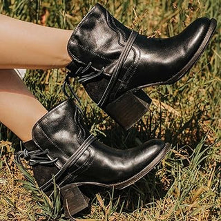 Damen Cowboy Stiefeletten Mit Blockabsatz | Westernstil