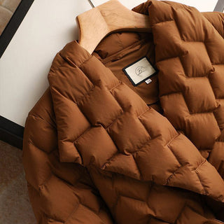 Damen Daunenjacke Mit Gürtel & Wickel-Design