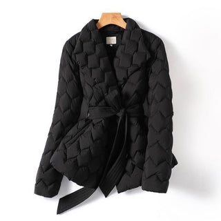 Damen Daunenjacke Mit Gürtel & Wickel-Design