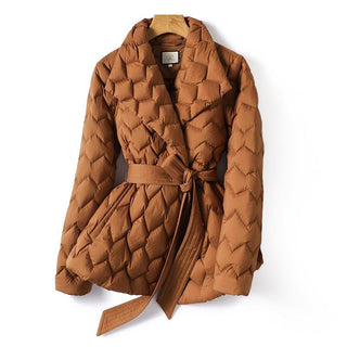 Damen Daunenjacke Mit Gürtel & Wickel-Design