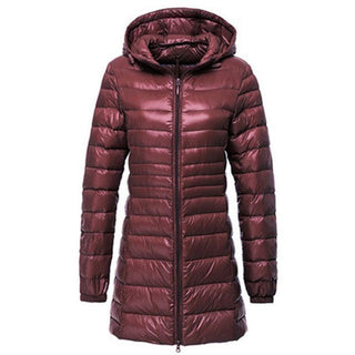Damen Daunenjacke Mit Kapuze & Mittel-Länge