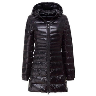 Damen Daunenjacke Mit Kapuze & Mittel-Länge