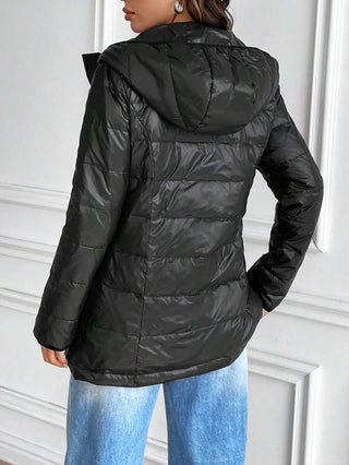Damen Daunenjacke Mit Kapuze Und Taillierter Form | Lang