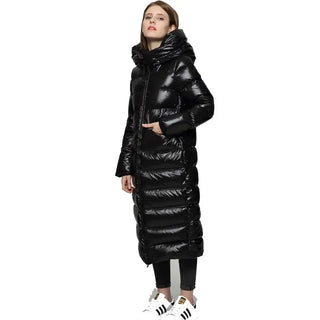 Damen Daunenjacke Mit Maxi-Länge & Kapuze