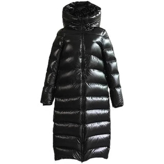 Damen Daunenjacke Mit Maxi-Länge & Kapuze