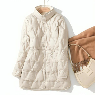 Damen Daunenjacke Mit Stehkragen & Zipper