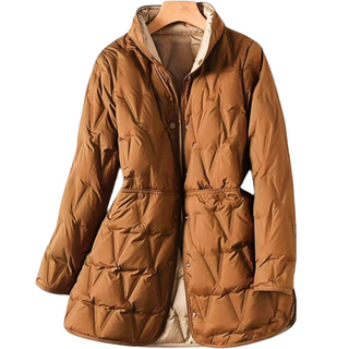 Damen Daunenjacke Mit Stehkragen & Zipper