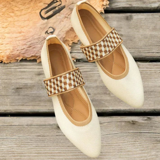 Damen Dirndl Schuhe mit Elegantem Riemchen | Schicke Ballerinas