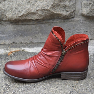 Damen Flache Stiefeletten Mit Doppelreißverschluss | Bequem