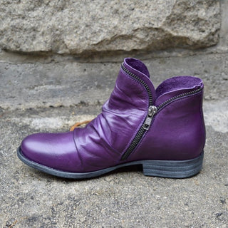 Damen Flache Stiefeletten Mit Doppelreißverschluss | Bequem