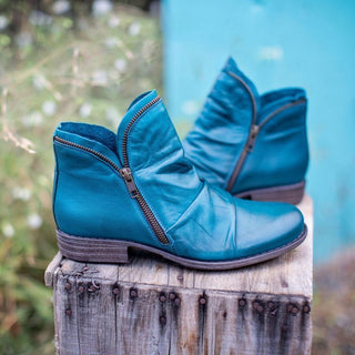 Damen Flache Stiefeletten Mit Doppelreißverschluss | Bequem