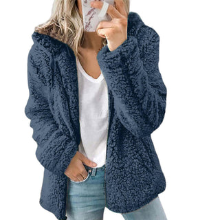 Damen Fleecejacke Mit Kapuze | Casual