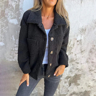 Damen Fleecejacke Mit Knöpfen | Kurz