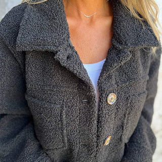 Damen Fleecejacke Mit Knöpfen | Kurz