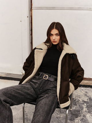 Damen Fleecejacke mit Kontrastkragen | Winter