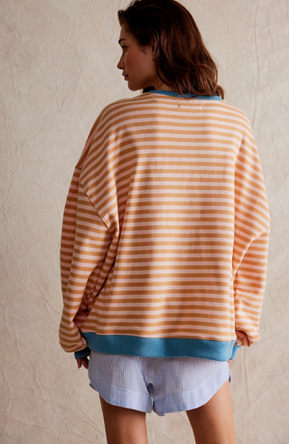 Damen Gestreifter Pullover Mit Lockerem Schnitt | Übergröß