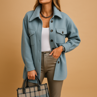 Damen Herbstjacke Im Hemdstil Mit Brusttaschen | Übergangs