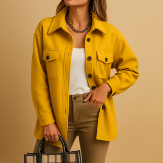 Damen Herbstjacke Im Hemdstil Mit Brusttaschen | Übergangs