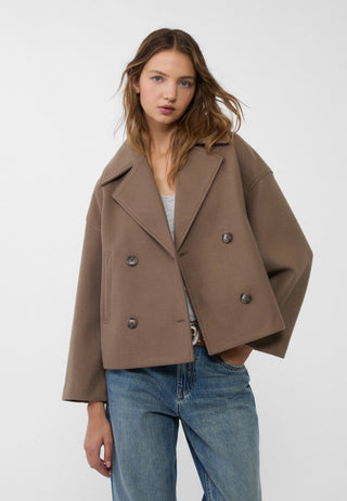 Damen Herbstjacke Mit Doppelknopfreihe In Kurzer Form | Übergangs