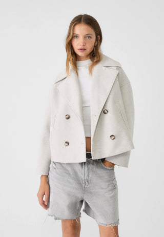Damen Herbstjacke Mit Doppelknopfreihe In Kurzer Form | Übergangs