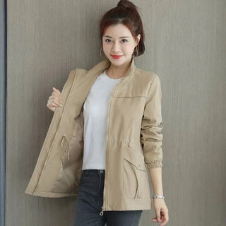 Damen Herbstjacke Mit Taillenzug Und Kordelzug | Übergangs