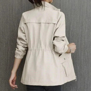 Damen Herbstjacke Mit Taillenzug Und Kordelzug | Übergangs