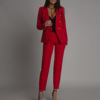 Damen Hosenanzug Mit Doppelreihigem Blazer
