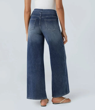 Damen Jeans Mit Elastischem Bund Und Weitem Bein | Locker