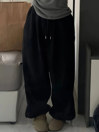 Damen Jogginghose Mit Tunnelzug Und Weitem Bein | Locker