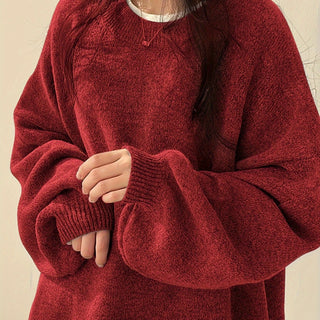 Damen Kuschelpullover Mit Rundhals Und Oversize-Schnitt | Weich