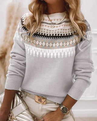 Damen Norweger Strickpullover | Rundhalsausschnitt
