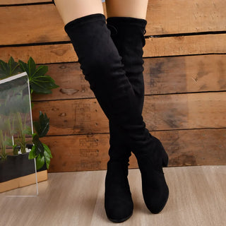Damen Overknee-Stiefel Mit Blockabsatz | Winter