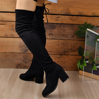 Damen Overknee-Stiefel Mit Blockabsatz | Winter