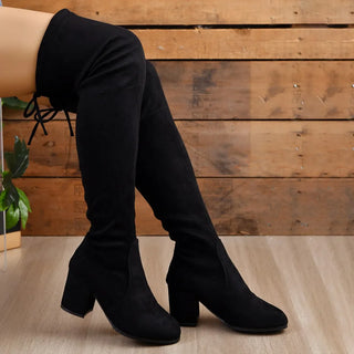 Damen Overknee-Stiefel Mit Blockabsatz | Winter