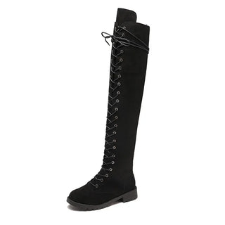 Damen Overknee-Stiefel Mit Frontschnürung | Winter