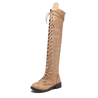 Damen Overknee-Stiefel Mit Frontschnürung | Winter