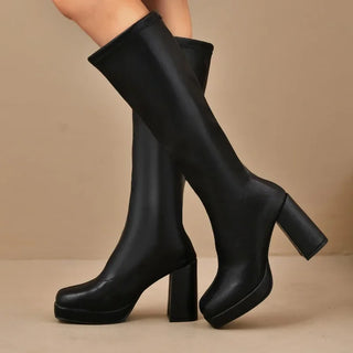 Damen Overknee-Stiefel Mit Plateausohle | Winter