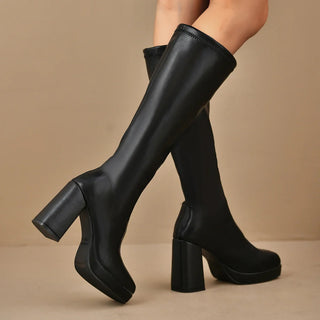 Damen Overknee-Stiefel Mit Plateausohle | Winter