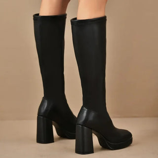 Damen Overknee-Stiefel Mit Plateausohle | Winter