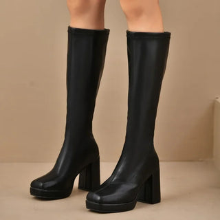 Damen Overknee-Stiefel Mit Plateausohle | Winter