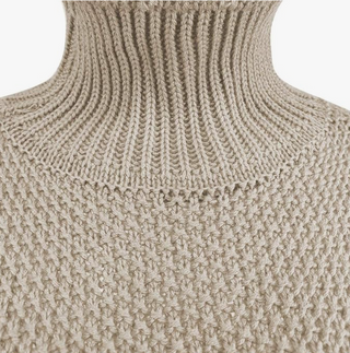 Damen Oversize Pullover Grobstrick Mit Rollkragen & Weitarm