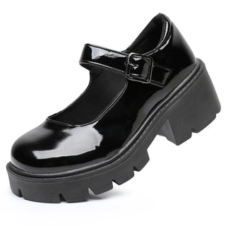 Damen Plateau Mary Jane Schuhe mit Schnalle | Dirndl Schuhe