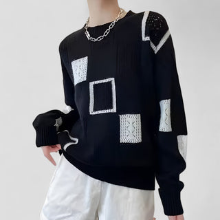 Damen Pullover Mit Patch-Design Und Oversize-Schnitt | Modern