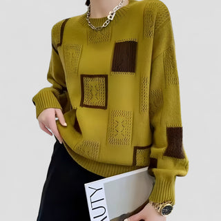 Damen Pullover Mit Patch-Design Und Oversize-Schnitt | Modern