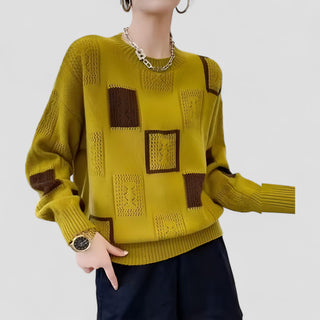 Damen Pullover Mit Patch-Design Und Oversize-Schnitt | Modern