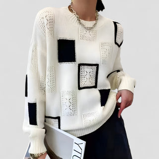 Damen Pullover Mit Patch-Design Und Oversize-Schnitt | Modern