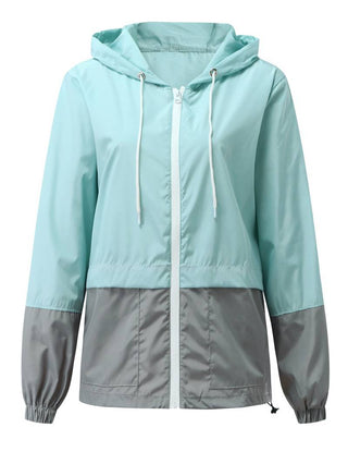 Damen Regenjacke Mit Farbblock-Design | Leicht