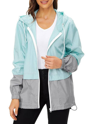 Damen Regenjacke Mit Farbblock-Design | Leicht